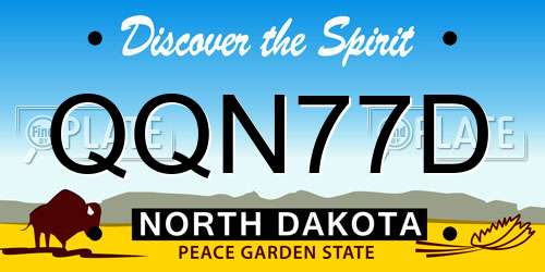 QQN77D North Dakota License Plate