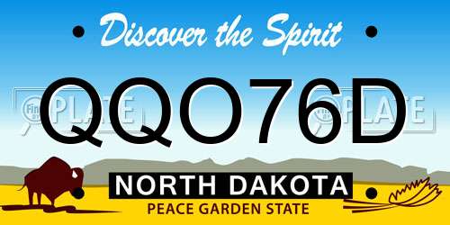QQO76D North Dakota License Plate
