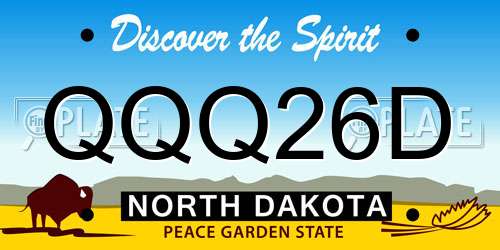 QQQ26D North Dakota License Plate