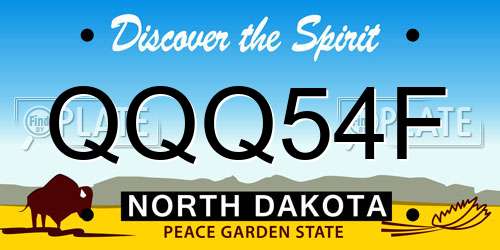 QQQ54F North Dakota License Plate