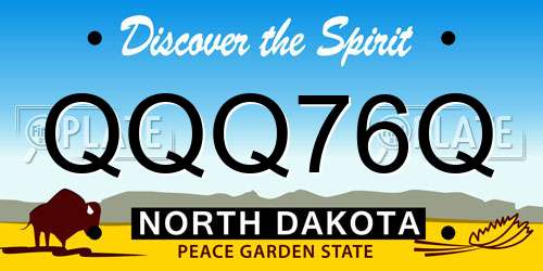 QQQ76Q North Dakota License Plate