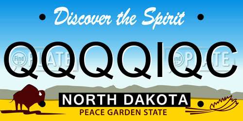 QQQQIQC North Dakota License Plate