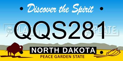 QQS281 North Dakota License Plate