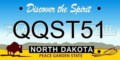 QQST51 North Dakota License Plate