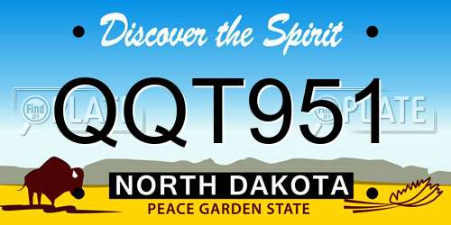 QQT951 North Dakota License Plate