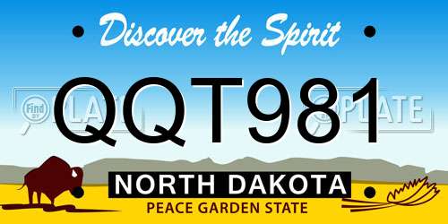 QQT981 North Dakota License Plate