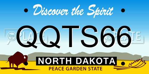 QQTS66 North Dakota License Plate