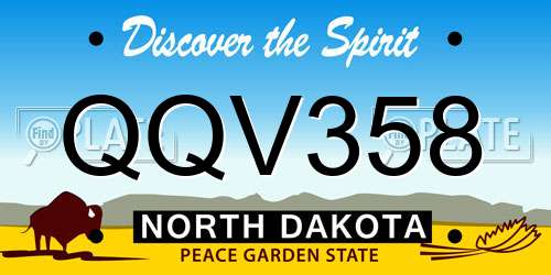 QQV358 North Dakota License Plate