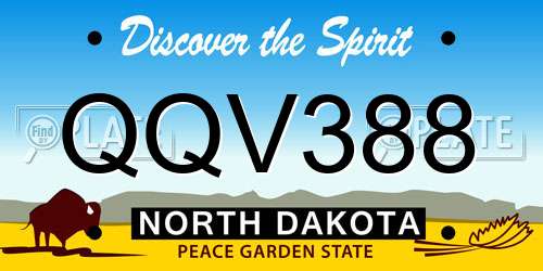 QQV388 North Dakota License Plate