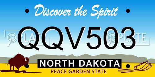 QQV503 North Dakota License Plate