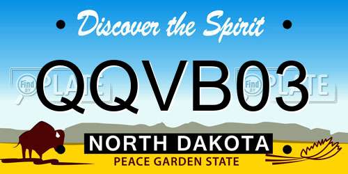 QQVB03 North Dakota License Plate
