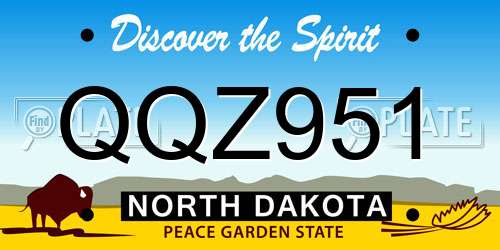 QQZ951 North Dakota License Plate