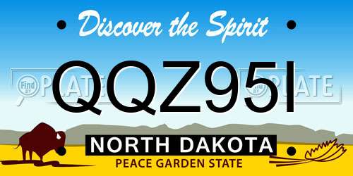 QQZ95I North Dakota License Plate