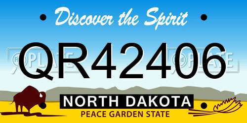 QR42406 North Dakota License Plate