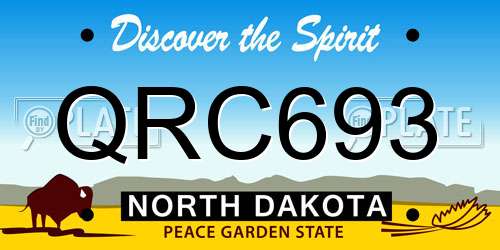 QRC693 North Dakota License Plate