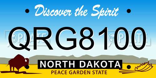 QRG8100 North Dakota License Plate