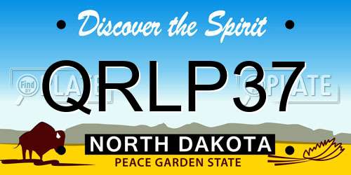 QRLP37 North Dakota License Plate