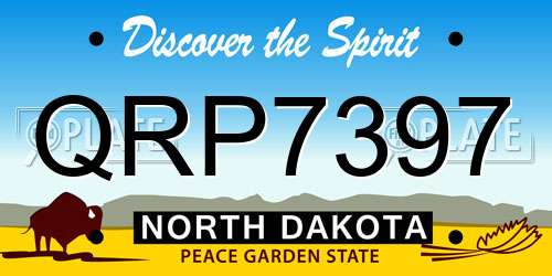 QRP7397 North Dakota License Plate