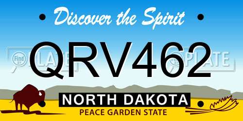 QRV462 North Dakota License Plate