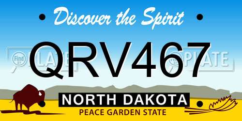 QRV467 North Dakota License Plate