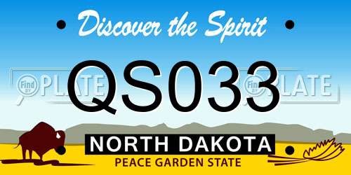QS033 North Dakota License Plate
