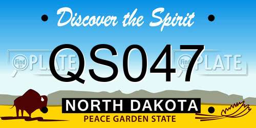 QS047 North Dakota License Plate