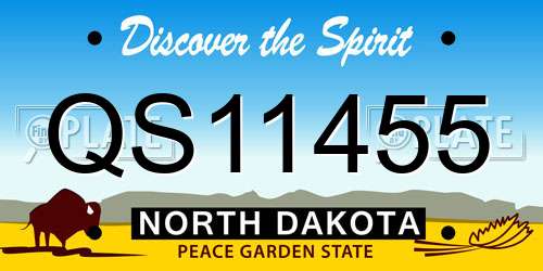 QS11455 North Dakota License Plate