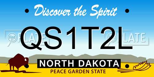 QS1T2L North Dakota License Plate