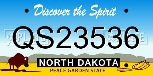 QS23536 North Dakota License Plate