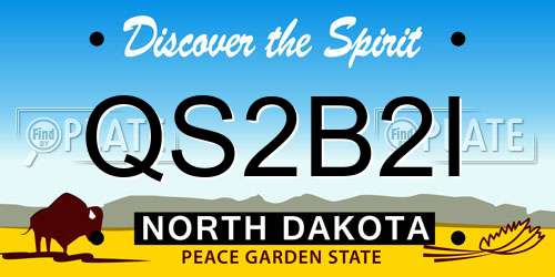 QS2B2I North Dakota License Plate