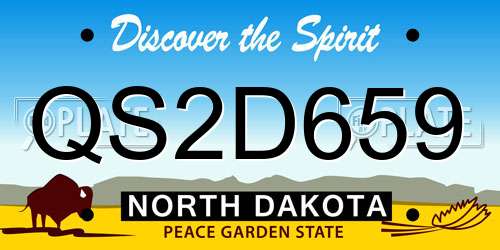 QS2D659 North Dakota License Plate
