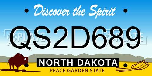 QS2D689 North Dakota License Plate