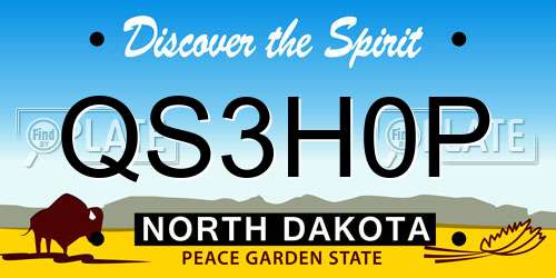 QS3H0P North Dakota License Plate
