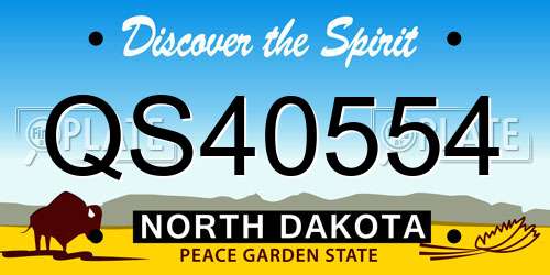 QS40554 North Dakota License Plate