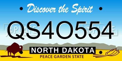 QS4O554 North Dakota License Plate