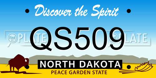 QS509 North Dakota License Plate
