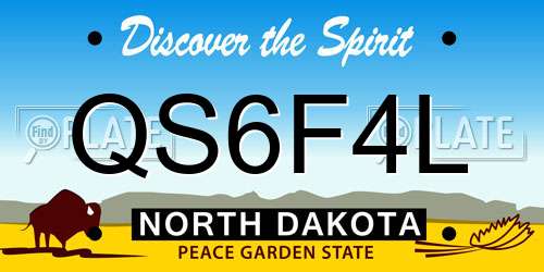 QS6F4L North Dakota License Plate