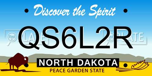 QS6L2R North Dakota License Plate