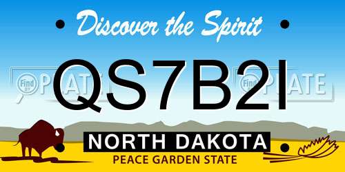 QS7B2I North Dakota License Plate