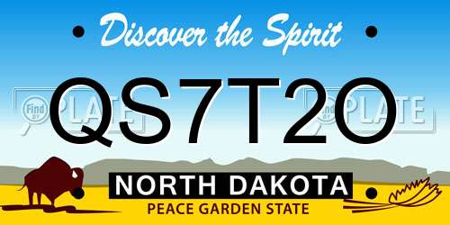 QS7T2O North Dakota License Plate