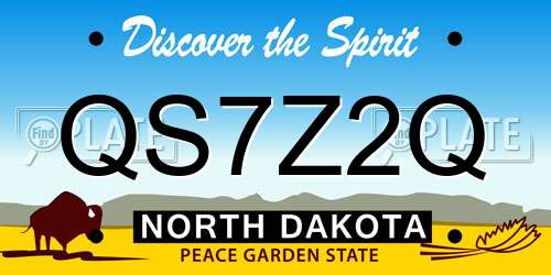 QS7Z2Q North Dakota License Plate