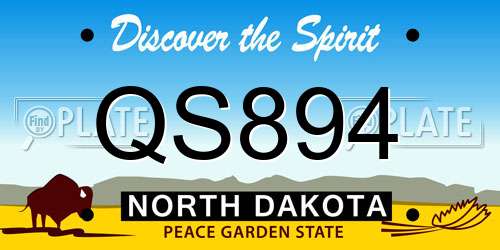 QS894 North Dakota License Plate