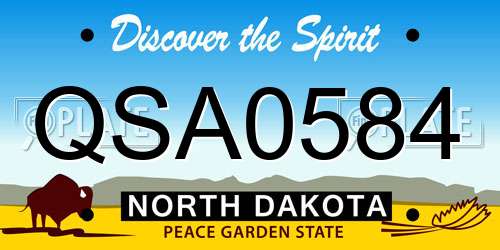 QSA0584 North Dakota License Plate