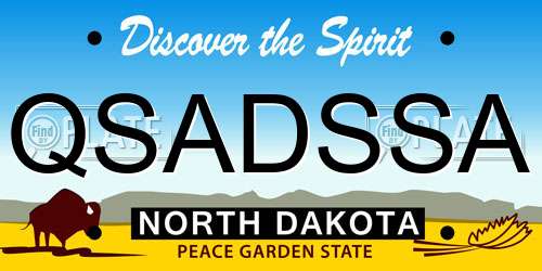 QSADSSA North Dakota License Plate