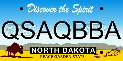 QSAQBBA North Dakota License Plate