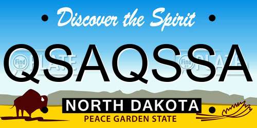 QSAQSSA North Dakota License Plate