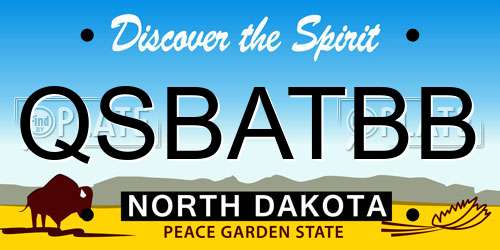 QSBATBB North Dakota License Plate