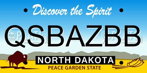 QSBAZBB North Dakota License Plate