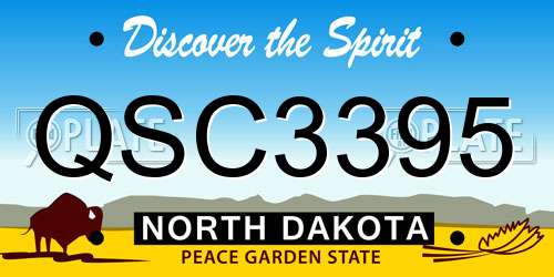QSC3395 North Dakota License Plate