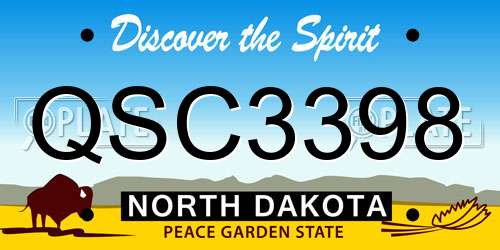 QSC3398 North Dakota License Plate